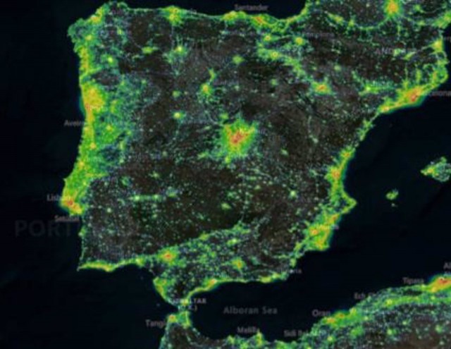 La Comunitat Valenciana, la tercera que más contaminación lumínica genera 