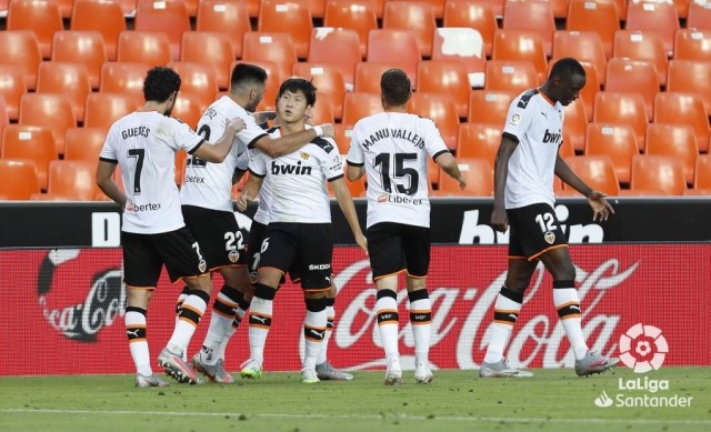 Kang In salvó al Valencia en el último minuto anterior visita del Valladolid
