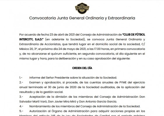Los accionistas del Intercity votarán el 24 de mayo su salida a Bolsa (a cotizar en el BME Growth)
