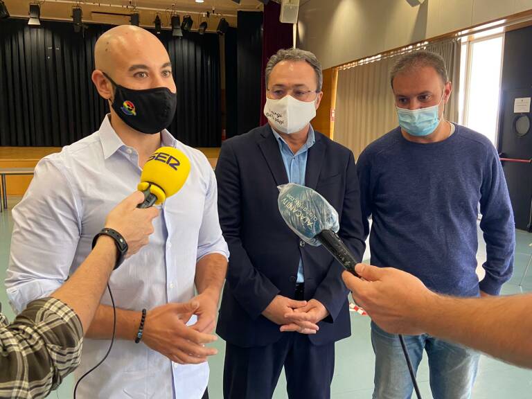  Los portavoces de Unides Podem, PSOE y Compromís, Xavier López, Paco Sanguino y Natxo Bellido. - 