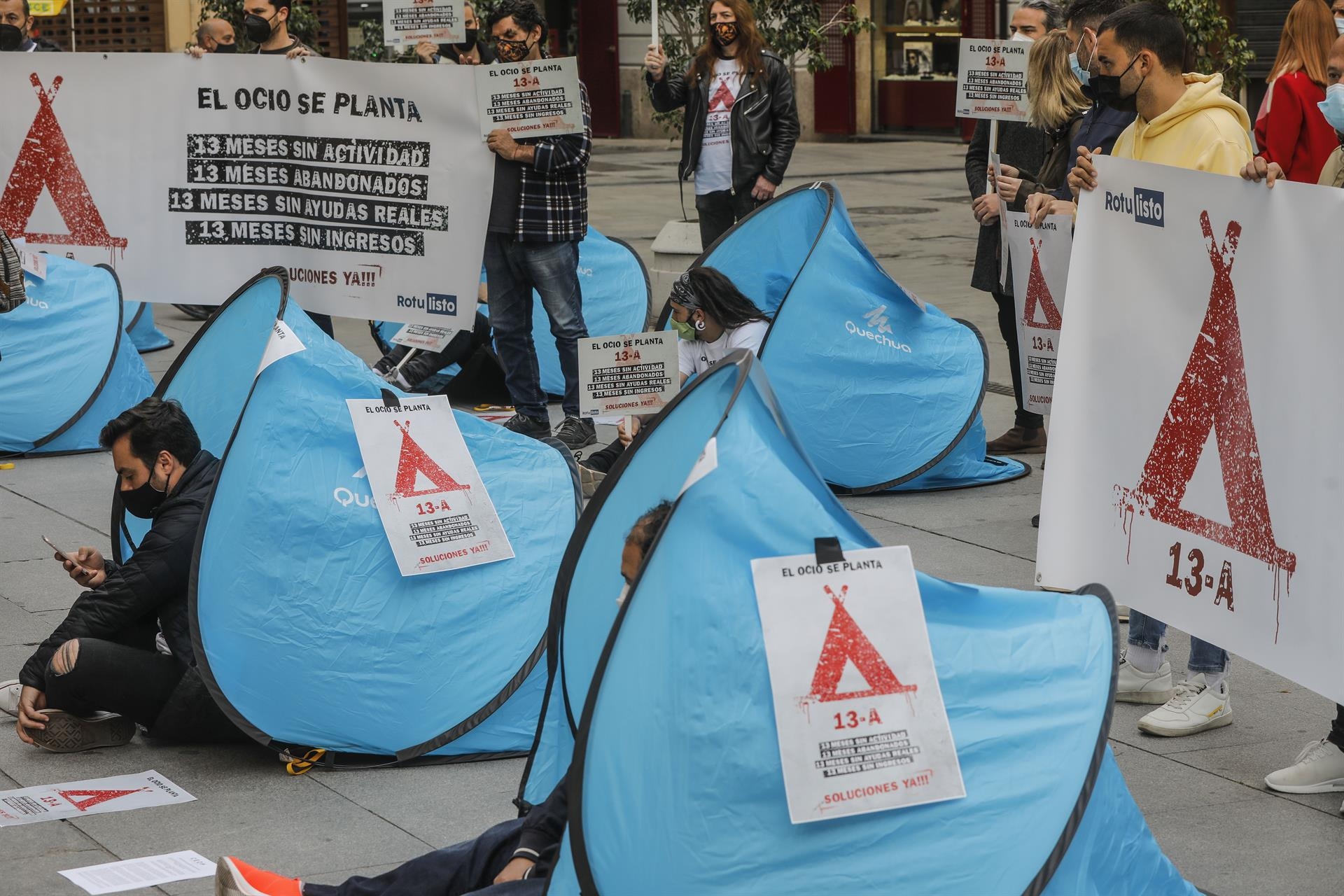 La acampada del ocio nocturno instará a Sanidad a 