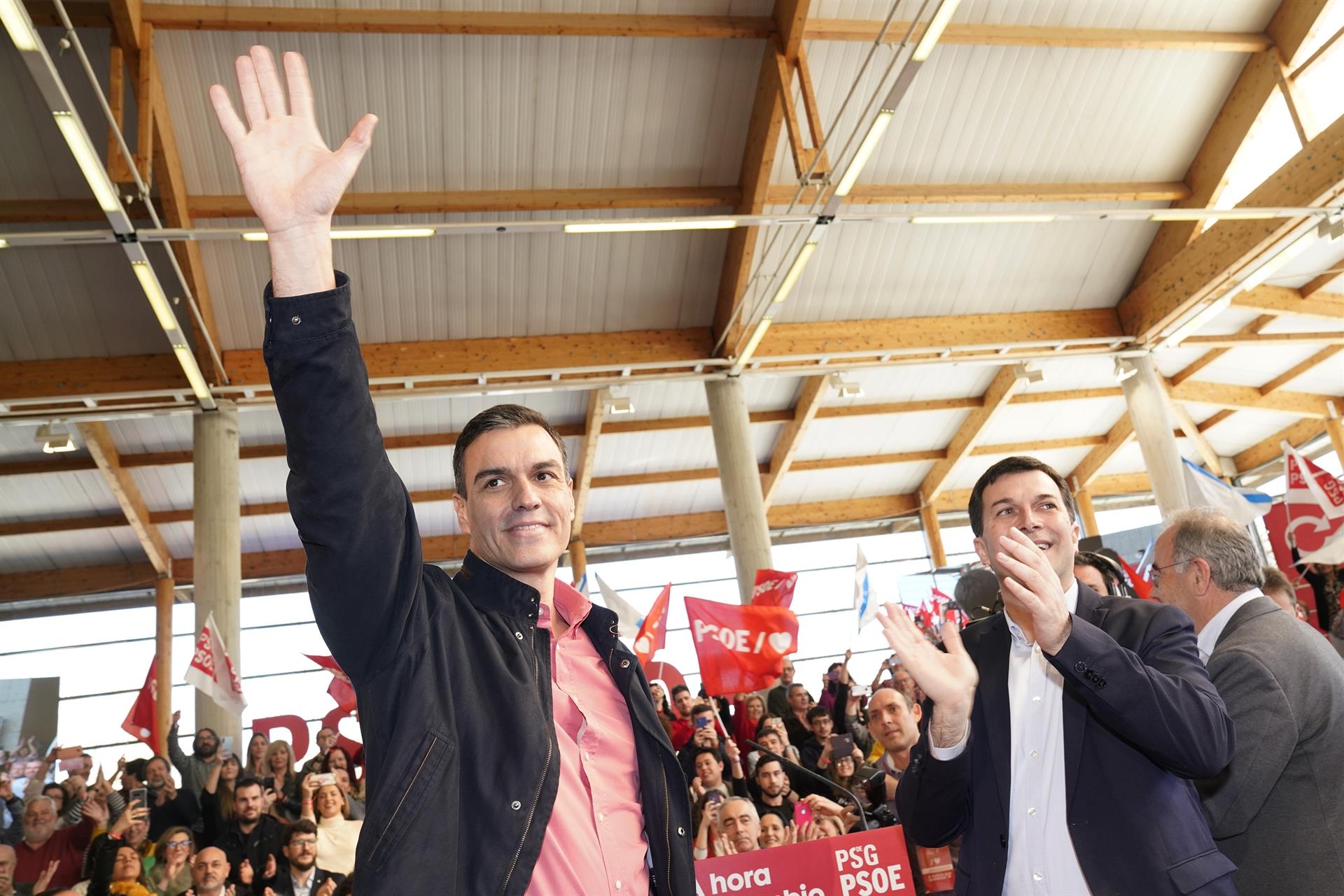 El presidente del Gobierno, Pedro Sánchez, en un mitin del PSOE. Foto: ÁLVARO BALLESTEROS/EP - 