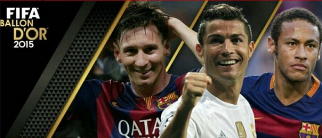 Messi, Neymar y Cristiano Ronaldo, optarán al Balón de Oro 2015