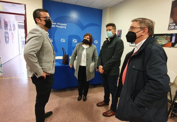 Bonig visita San Vicente y afea la falta de inversión de Puig en el municipio en los seis años de gobierno