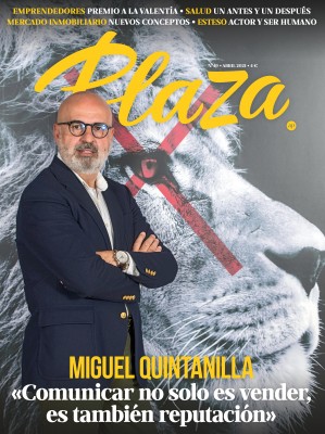 Miguel Quintanilla, CEO de Grupoidex, portada de la revista Plaza del mes de abril
