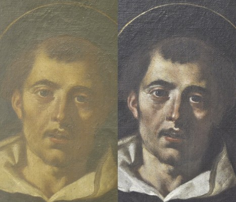 Restauran un óleo de San Vicente Ferrer del s. XVII del convento dominico de Torrent