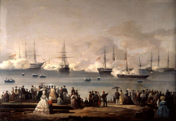 Espectacular batalla naval en el puerto de Alicante
