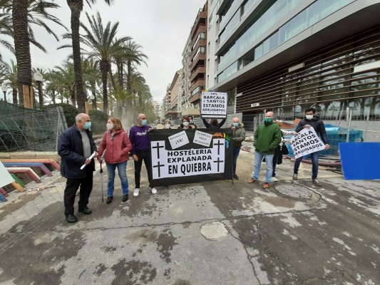 Segunda protesta de los hosteleros de La Explanada para reclamar compensaciones