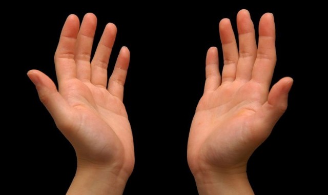 Su mano izquierda