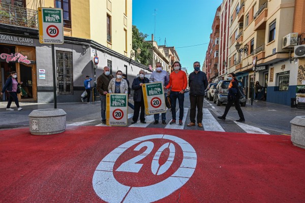 València restringe la velocidad en el núcleo de Benimaclet a 20 km/h
