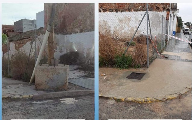 Iberdrola retira el poste de la calle San Carlos de Nules tras requerirlo el Ayuntamiento