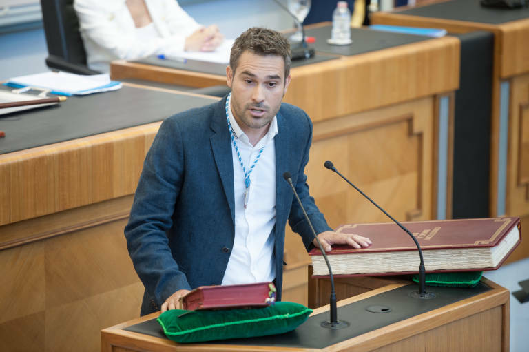 Gerard Fullana, en su toma de posesión al inicio de la legislatura. Foto: RAFA MOLINA - 