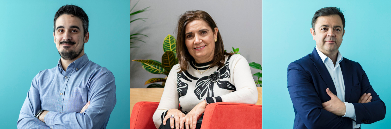 Alfredo R. Cebrián, CEO de Cuatroochenta; Carmen Ramos, directora general de Fama Systems; y Javier Casero, director de Productos de Cuatroochenta. - 