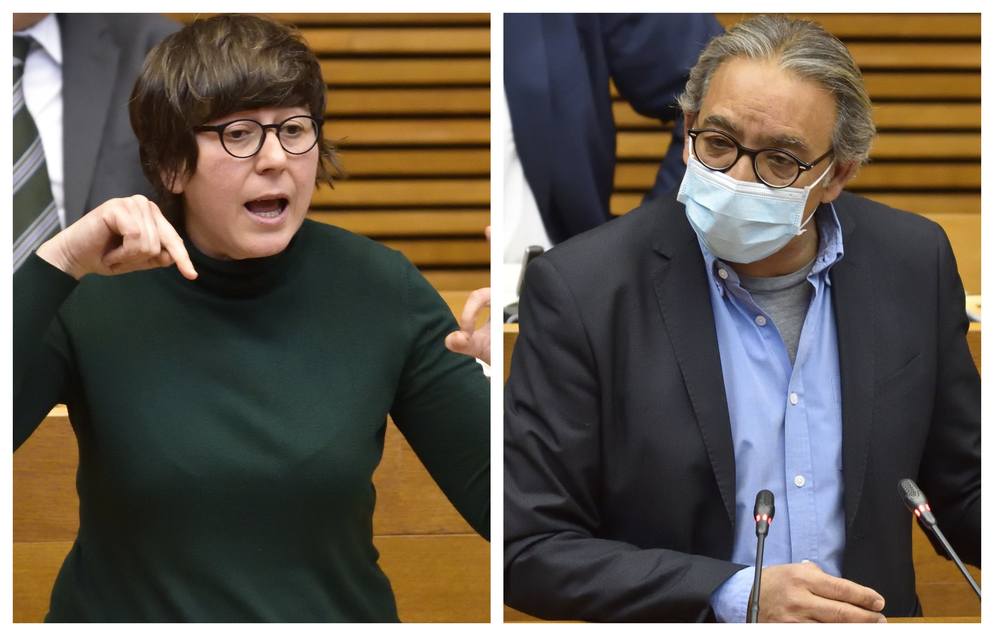 Pilar Lima (Unides Podem) y Manolo Mata (PSPV). Foto: CORTS - 