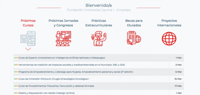 La Fundación Universitat Jaume I-Empresa estrena nueva web