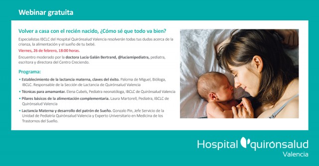 Encuentro virtual de Quirónsalud para resolver dudas sobre la alimentación y el sueño del bebé