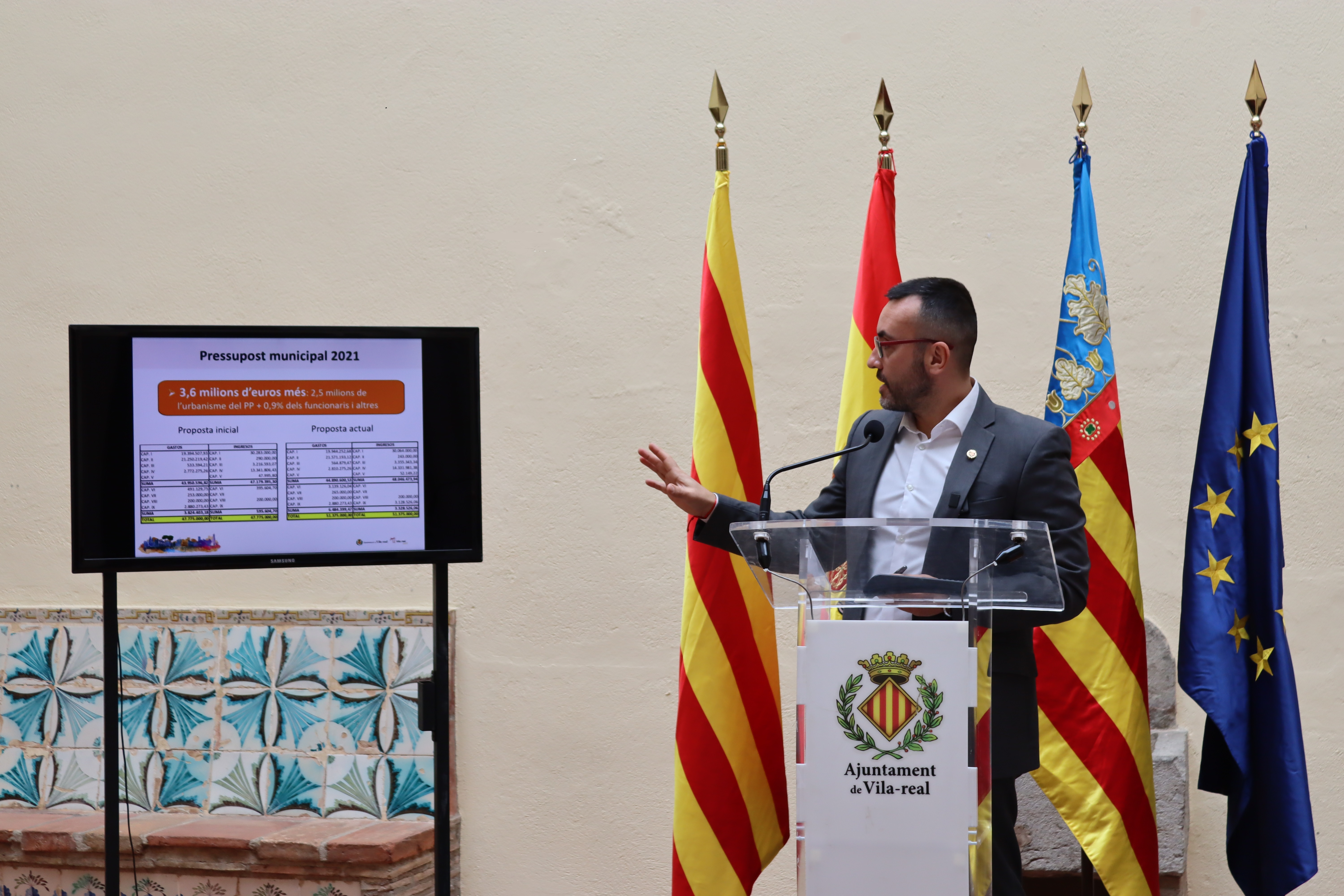 Benlloch consigue cuadrar las cuentas municipales del 2021 en Vila-real, que se elevan a 51,3 millones