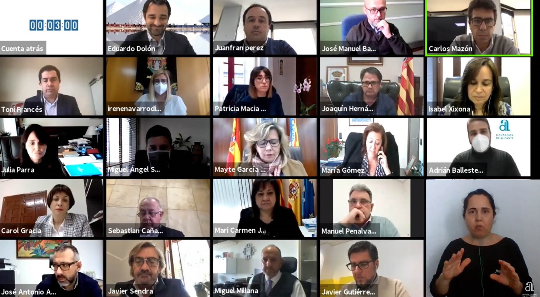 La Diputación aprueba los 24 millones en ayudas covid con críticas de la oposición por el retraso