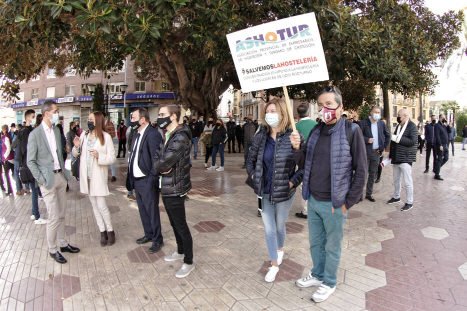 Concentración de la hostelería castellonense el pasado noviembre (Fotos: Antonio Pradas) - 
