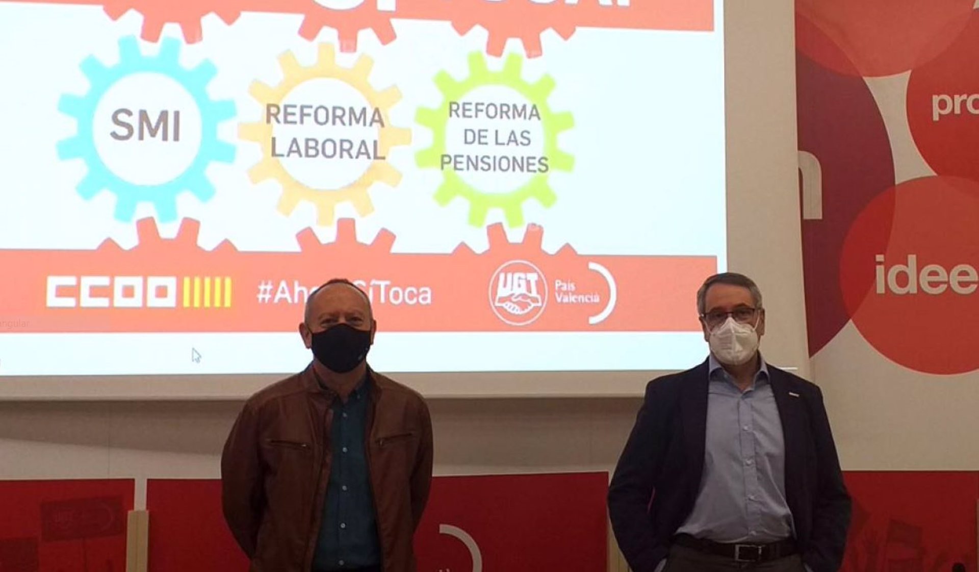smael Sáez (UGT PV) y Arturo León (CCOO PV). - 