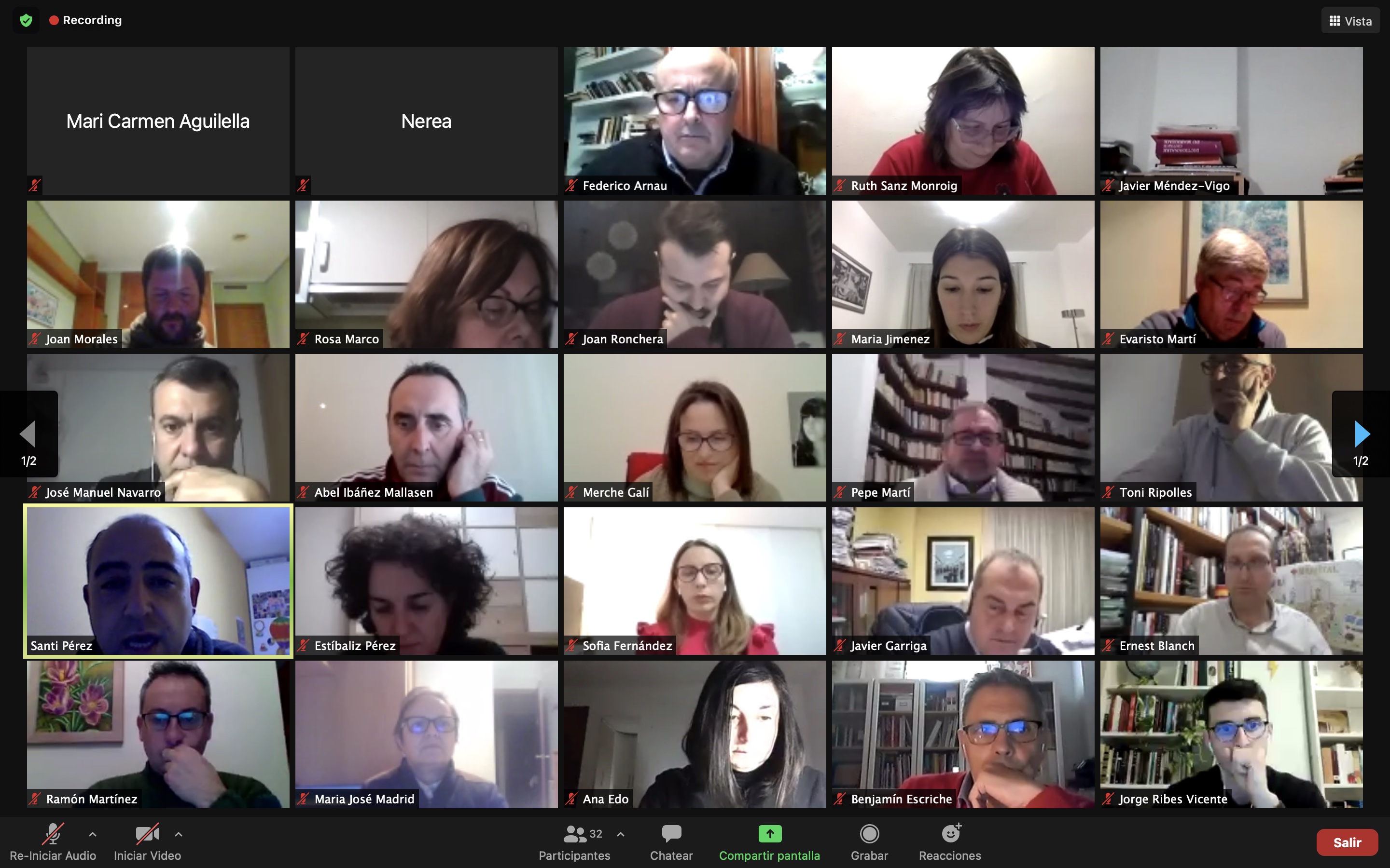 Pantallazo con los participantes en la última reunión de la ejecutiva provincial socialista. - 