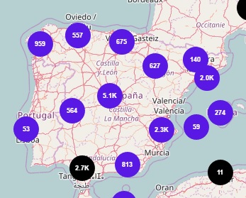 Cuadro de impactos y menciones por zona geográficas. - 