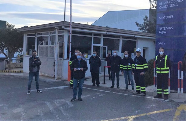 Protesta de delegados del comité de empresa de Navantia por el 