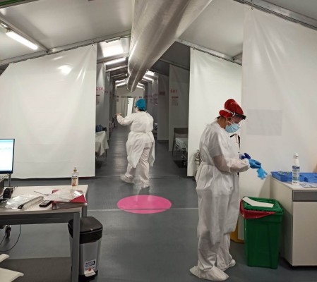 El hospital de campaña de Castelló alberga ya a sus primeros pacientes de covid-19