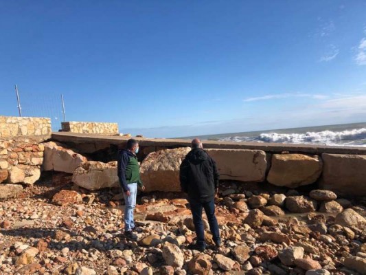 Alcossebre cifra en casi 200.000 euros los daños causados por Filomena en su costa
