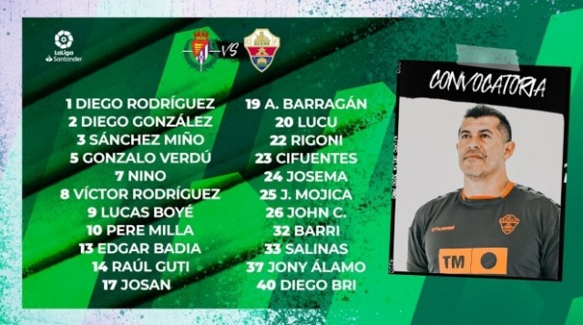 
Almirón cita a cinco canteranos y al colombiano Mojica ante el Valladolid