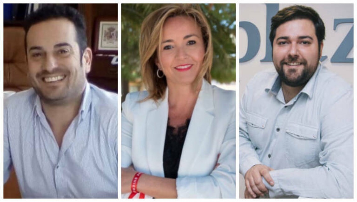 Los alcaldes socialistas Ximo Coll, Carolina Vives y Fran López. - 