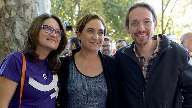 Mónica Oltra, Ada Colau y Pablo Iglesias |EFE - 