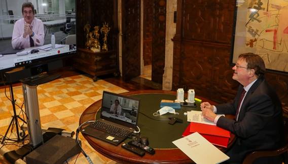 Puig y el ministro Escrivá analizan las medidas de protección social ante la pandemia
