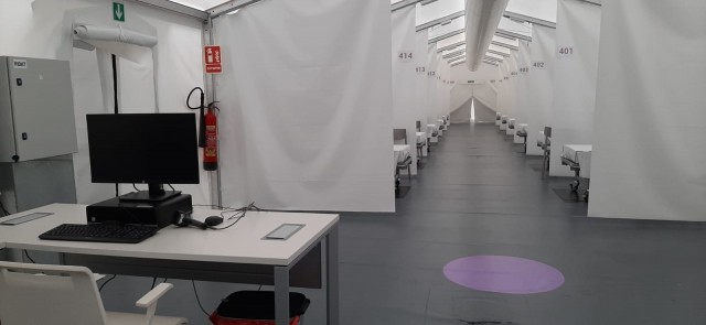 El General, listo para derivar pacientes al hospital de campaña, con 80 camas disponibles