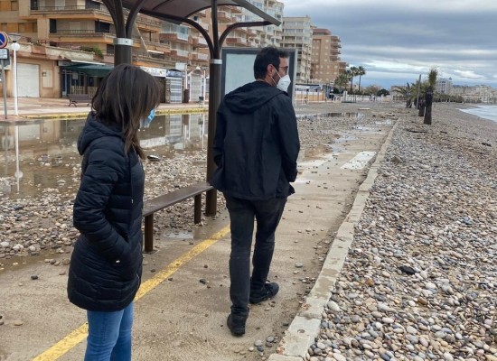 Oropesa solicita la actuación de Costas ante los daños producidos por el temporal 'Filomena'
