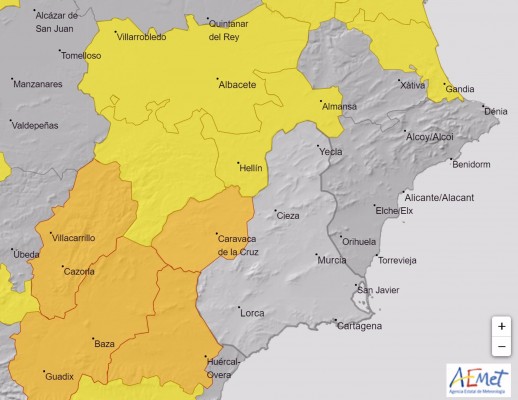 La alerta por nevadas en la Región se eleva a nivel naranja hasta el jueves