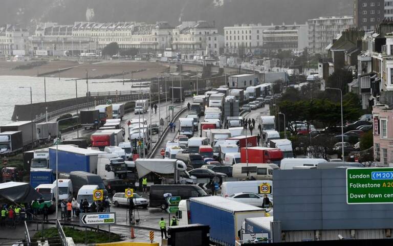 Muchos de los camiones atrapados en el Reino Unido no regresarán a España hasta Nochevieja
