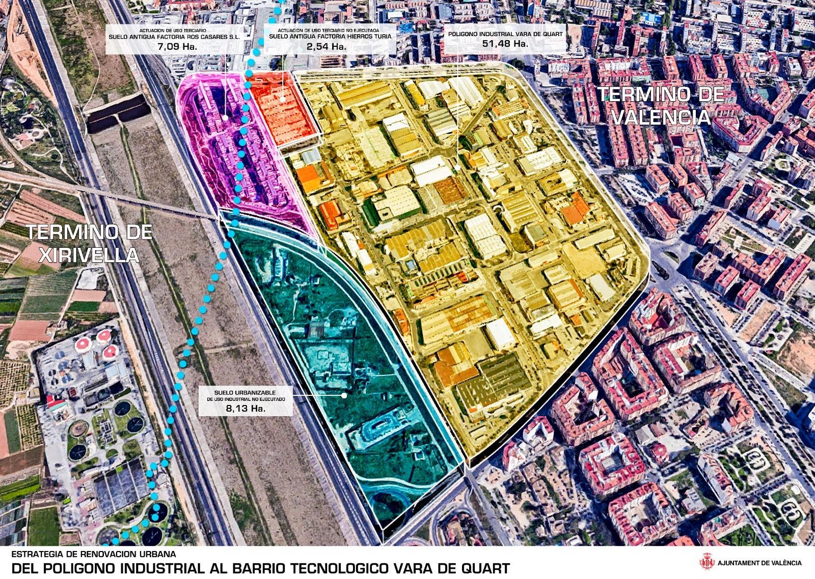 Terciario y viviendas: así busca València reconvertir el polígono de Vara de Quart en distrito innovador