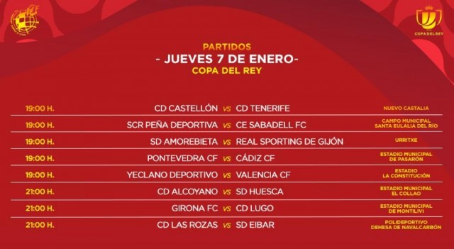 Listos los horarios de la segunda ronda de la Copa