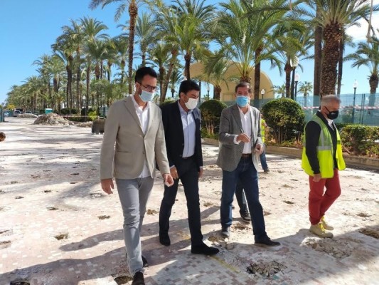 Alicante amplía el horario de trabajo en la reurbanización de la Explanada para evitar retrasos
