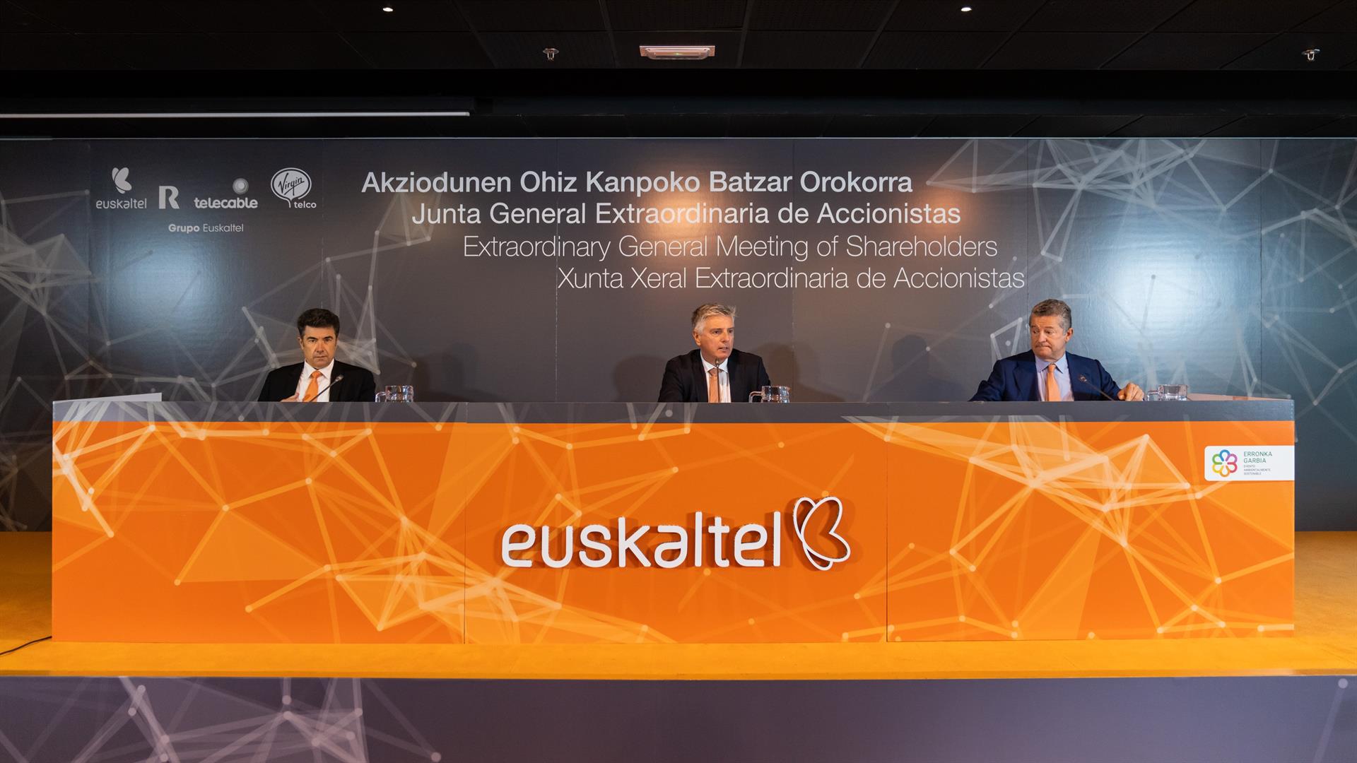 Los accionistas de Euskaltel cobrarán 0,14 euros brutos por título el próximo 12 de febrero