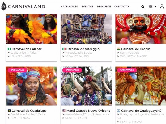 Carnivaland, la web murciana que viaja a carnavales de todo el mundo, apuesta por un 2021 'online'