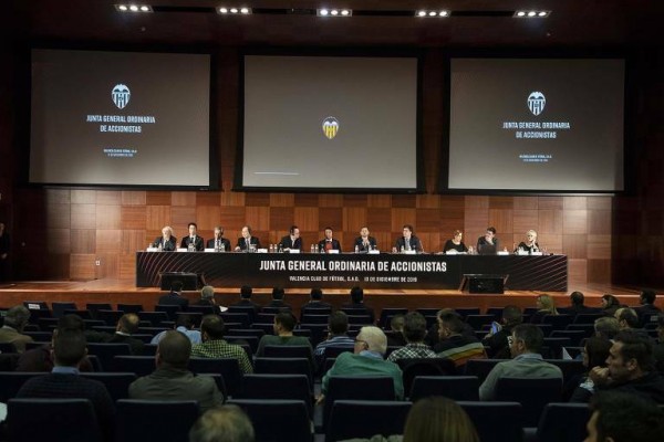 El cambio de estatutos, el punto con más votos en contra en la junta del Valencia CF