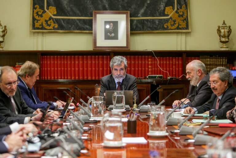 Reunión del pleno del CGPJ presidida por Carlos Lesmes. Foto: EP - 