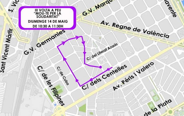 La Volta a Peu solidaria recorre las calles de Ruzafa