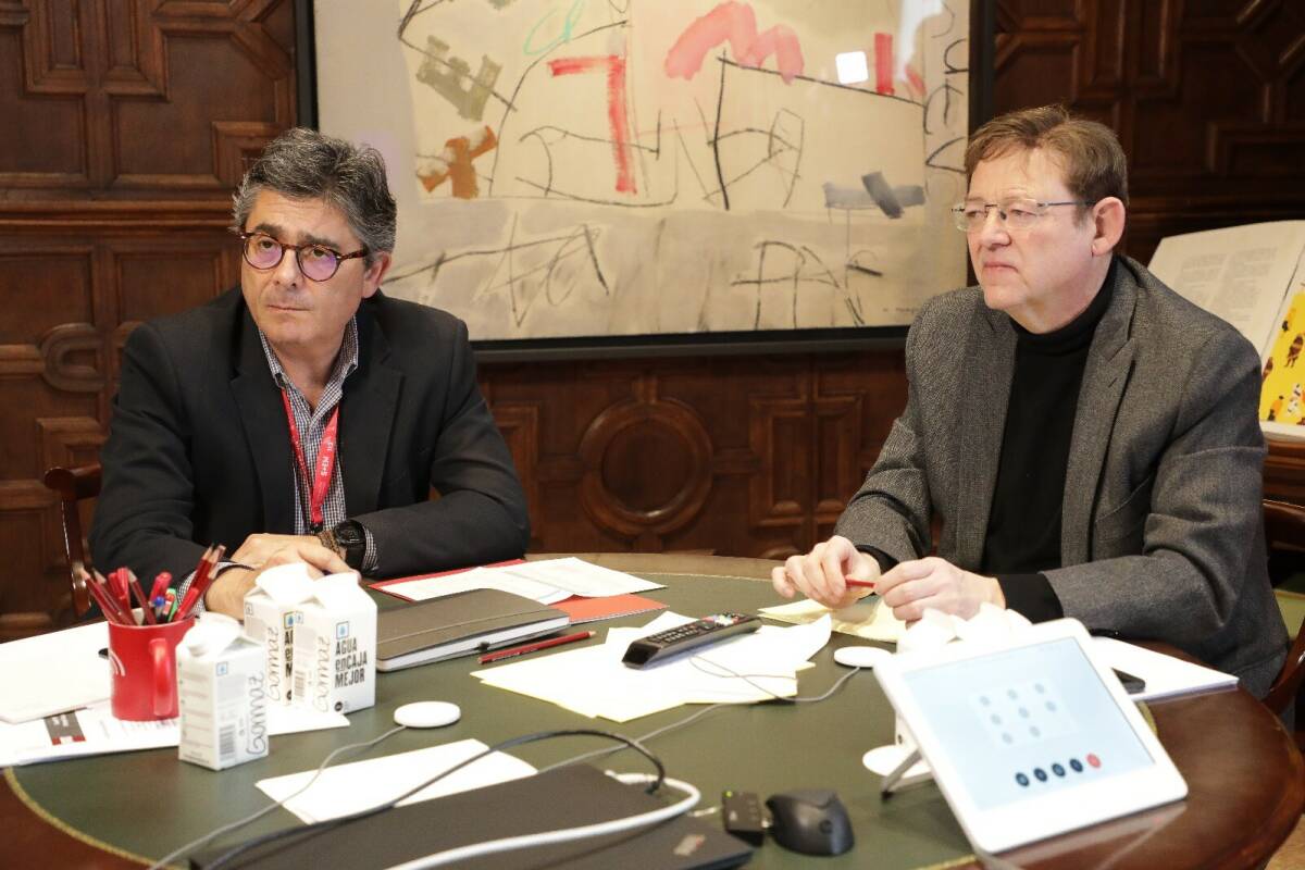 El secretario autonómico de Promoción Institucional, Alfred Boix, y el presidente de la Generalitat, Ximo Puig. Foto: GVA - 