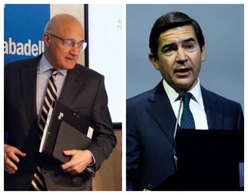 Al Banco Sabadell se le atraganta la 'fusión' en bolsa, mientras BBVA sigue subiendo