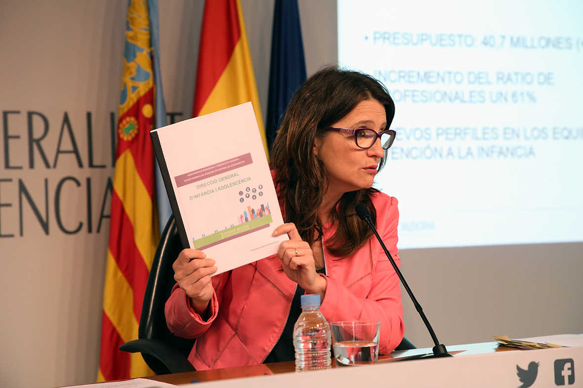 Mónica Oltra, en la rueda del prensa del pasado lunes. Foto: GVA - 