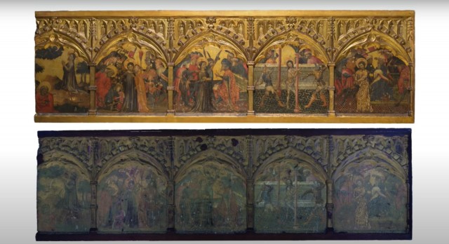 Radiografía de una restauración: la predela del Centenar de la Ploma ya ‘brilla’ en València 