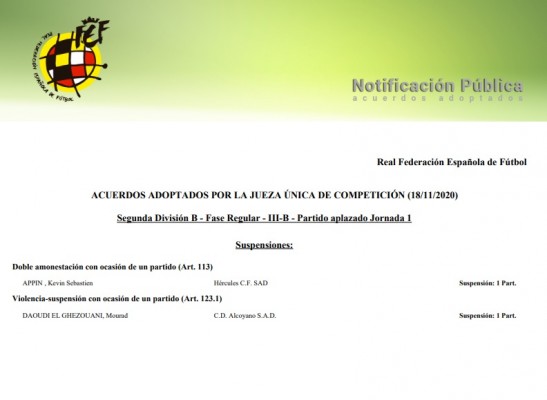 Competición suspende a Appin por un partido